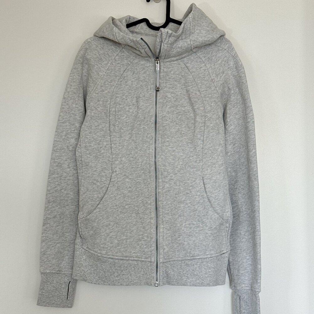 Lululemon Scuba Full-Zip Hoodie, Heathered Medium Grey, Size 10